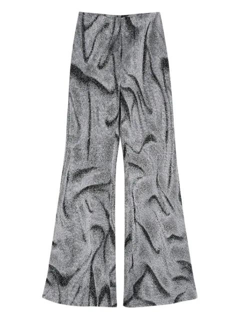 Easy swirl-print flared trousers by MACCAPANI