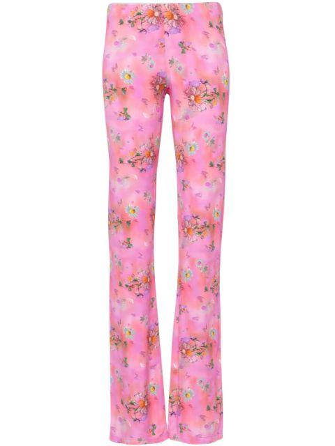 Jaz floral-print flared trousers by MACCAPANI