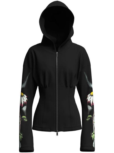 floral-print zip-up hoodie by MACCAPANI