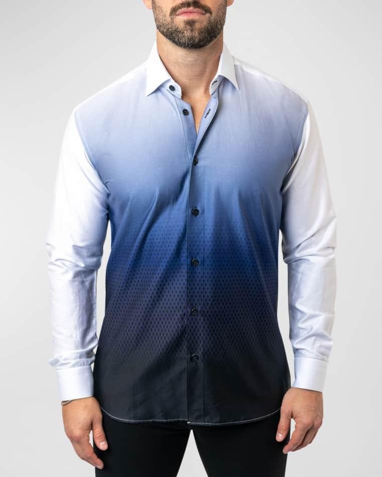 Men's Fibonacci Antonio Dress Shirt by MACEOO