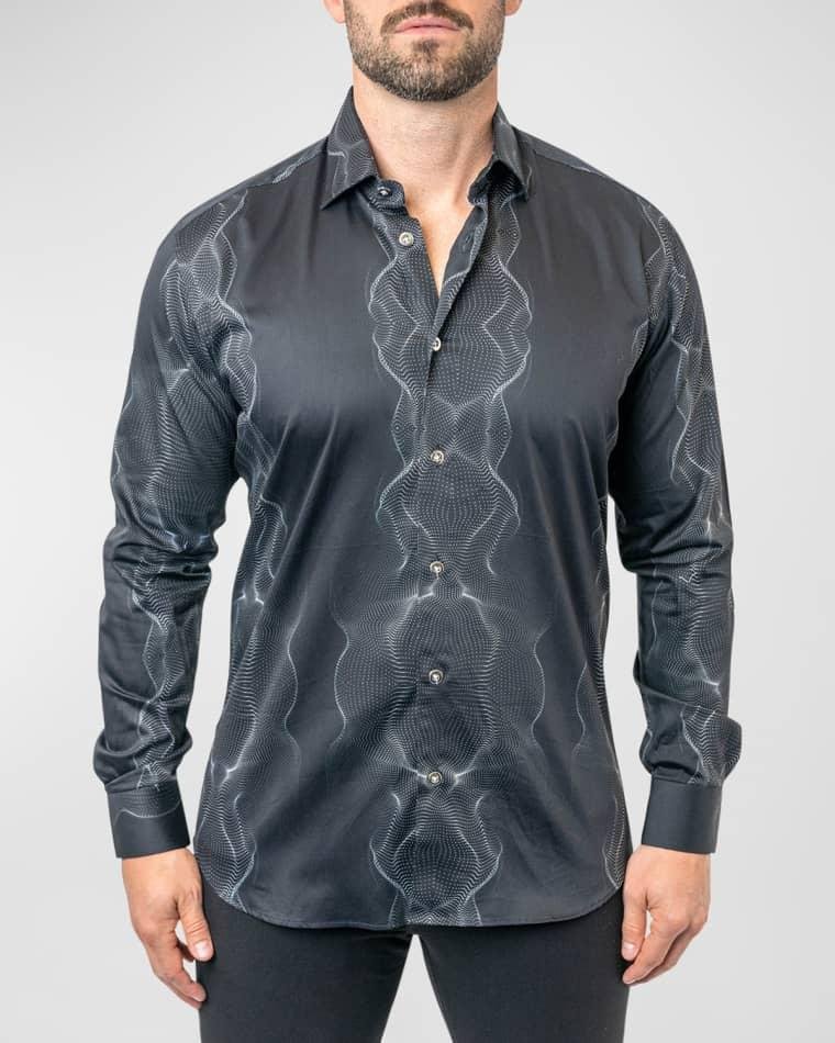 Men's Fibonacci Frequency Dress Shirt by MACEOO