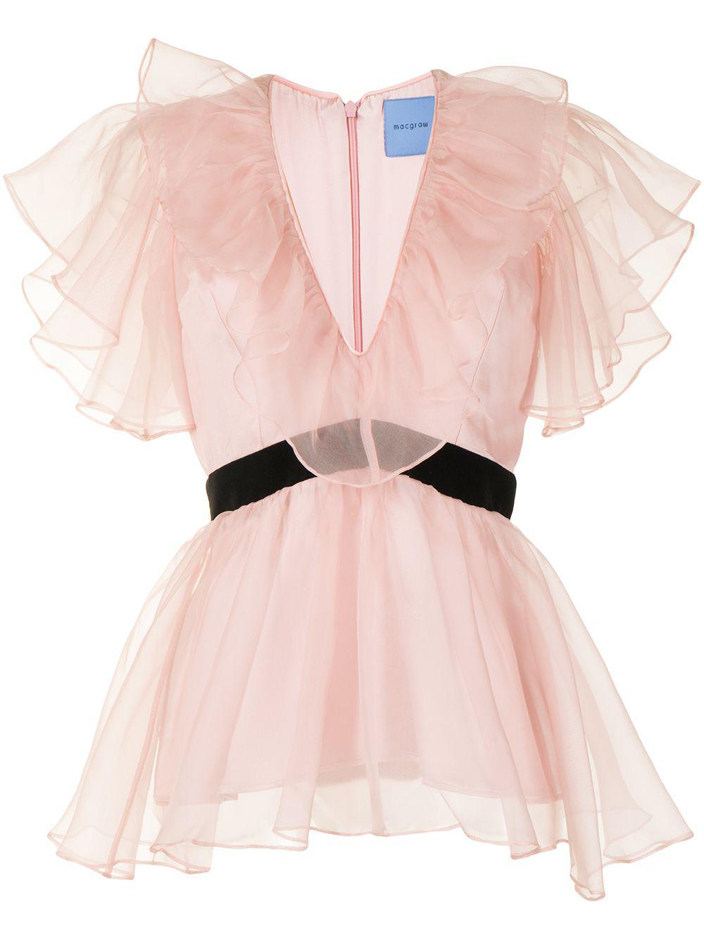 Chandelier peplum V-neck blouse by MACGRAW