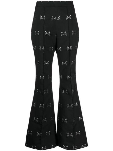 Circa 72 patterned jacquard flared trousers by MACGRAW