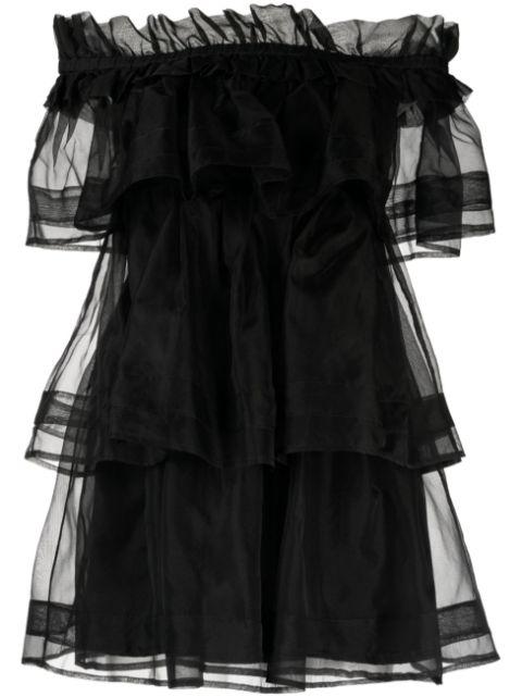 Petal layered silk mini dress by MACGRAW