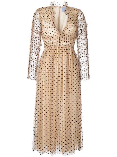 Reminisce polka-dot tulle midi dress by MACGRAW