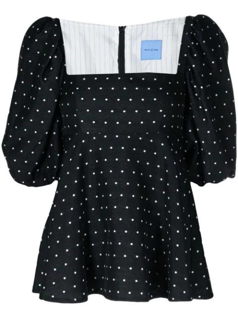 Vienna polka-dot puff blouse by MACGRAW