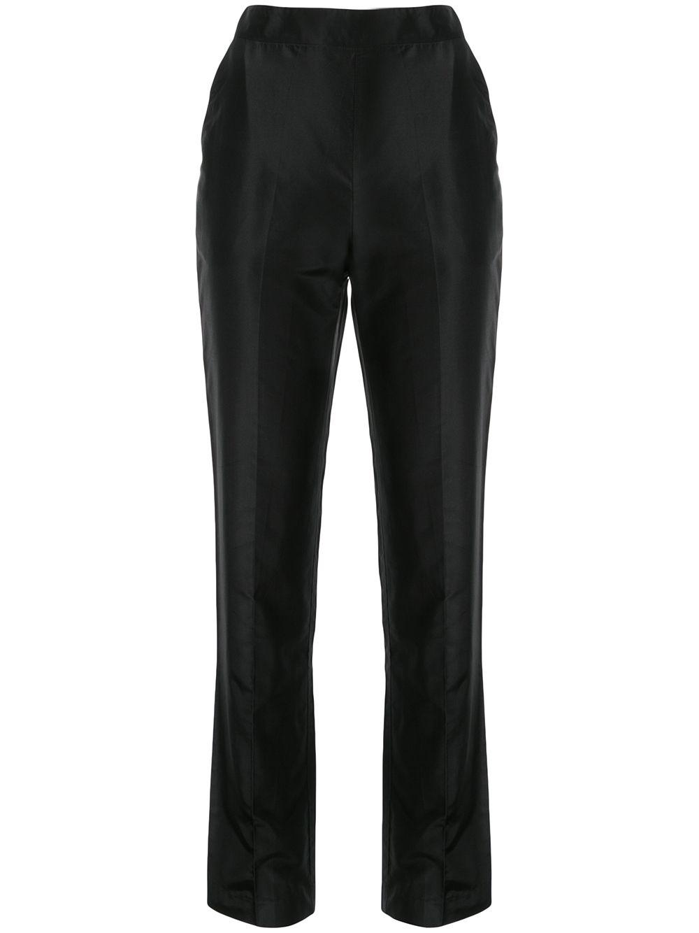 high-waisted silk trousers by MACGRAW
