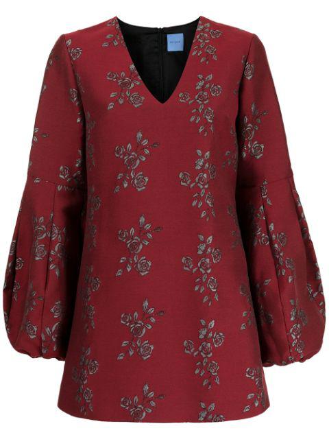 jacquard rose-embroidery minidress by MACGRAW