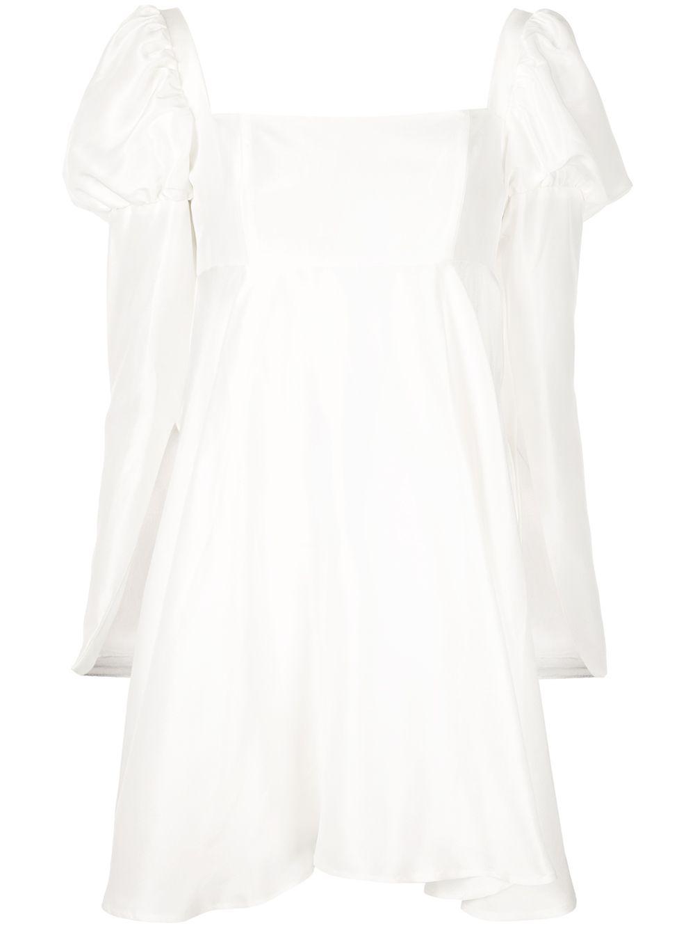 puff-shoulder flared dress by MACGRAW
