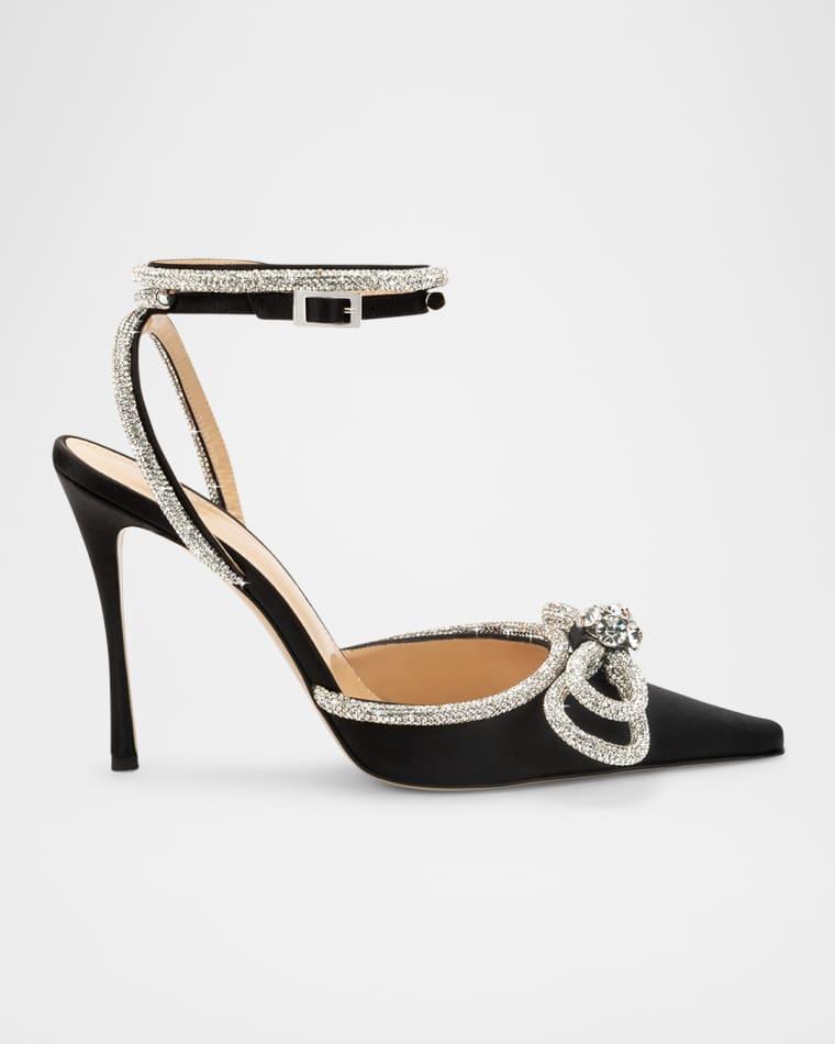 95mm Double Bow Satin Pumps by MACH AND MACH