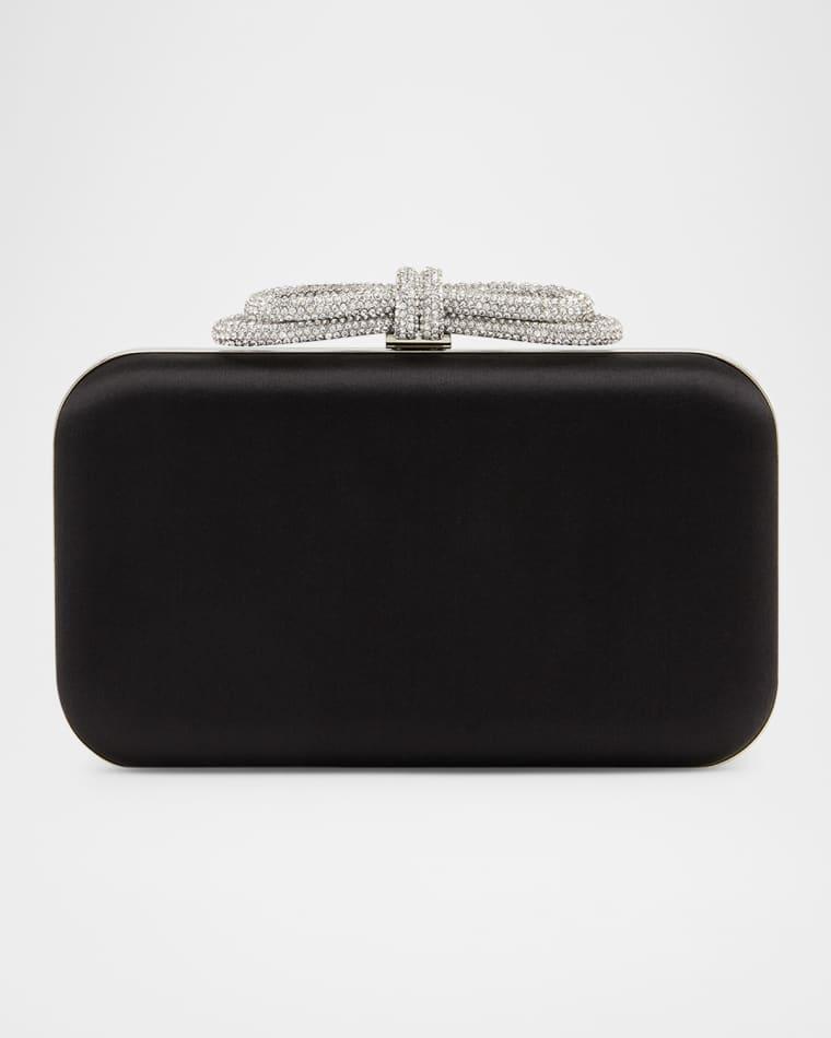 Double Bow Satin Clutch Bag by MACH AND MACH