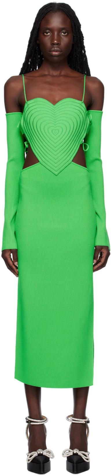 Green Heart Midi Dress by MACH AND MACH