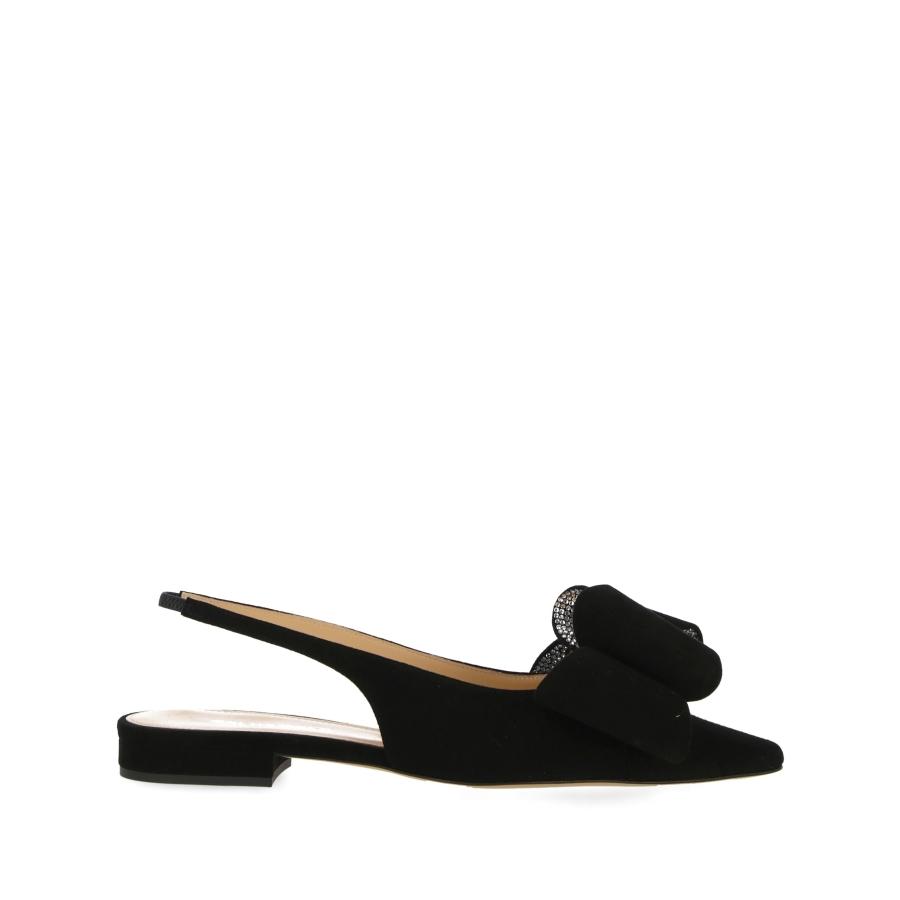 Mach & Mach Ladies Black Bow Detail Slingbacks by MACH AND MACH