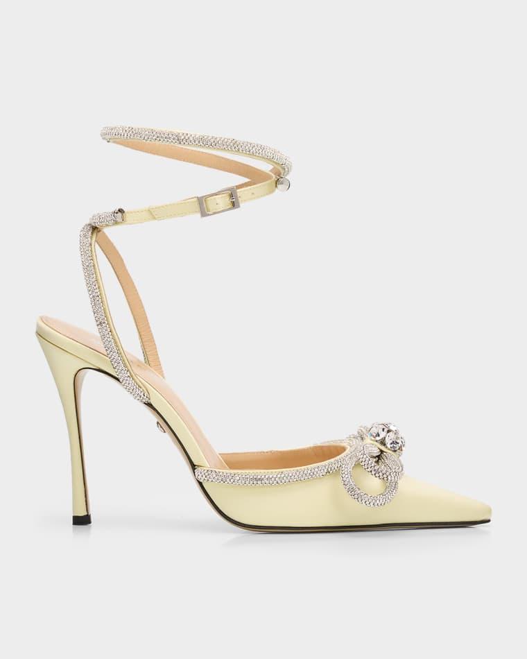 Strass Mesh Double Bow Ankle-Strap Pumps by MACH AND MACH