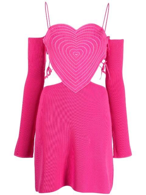 heart-shaped ribbed minidress by MACH AND MACH