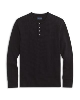 Long Sleeved Waffle Knit Henley Tee by MACK WELDON