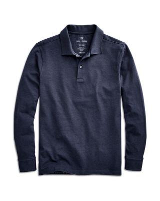 Silver Supima&reg; Cotton Long Sleeve Polo Shirt by MACK WELDON