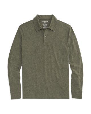 Silver Supima&reg; Cotton Long Sleeve Polo Shirt by MACK WELDON