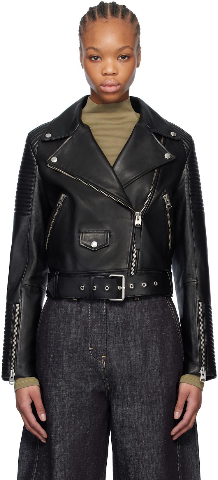 Black Masina Leather Jacket by MACKAGE