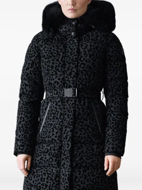 Calina- Flpz fur hoodied belted down jacket by MACKAGE