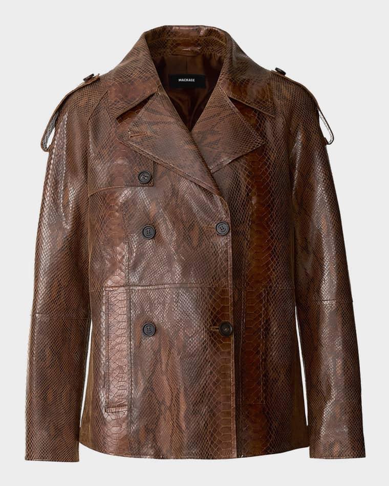 Dolores-SNK Double-Breasted Leather Jacket by MACKAGE