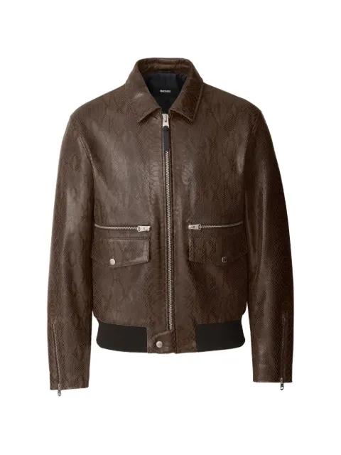 Jakari-Snk snakeskin-effect zipped leather jacket by MACKAGE