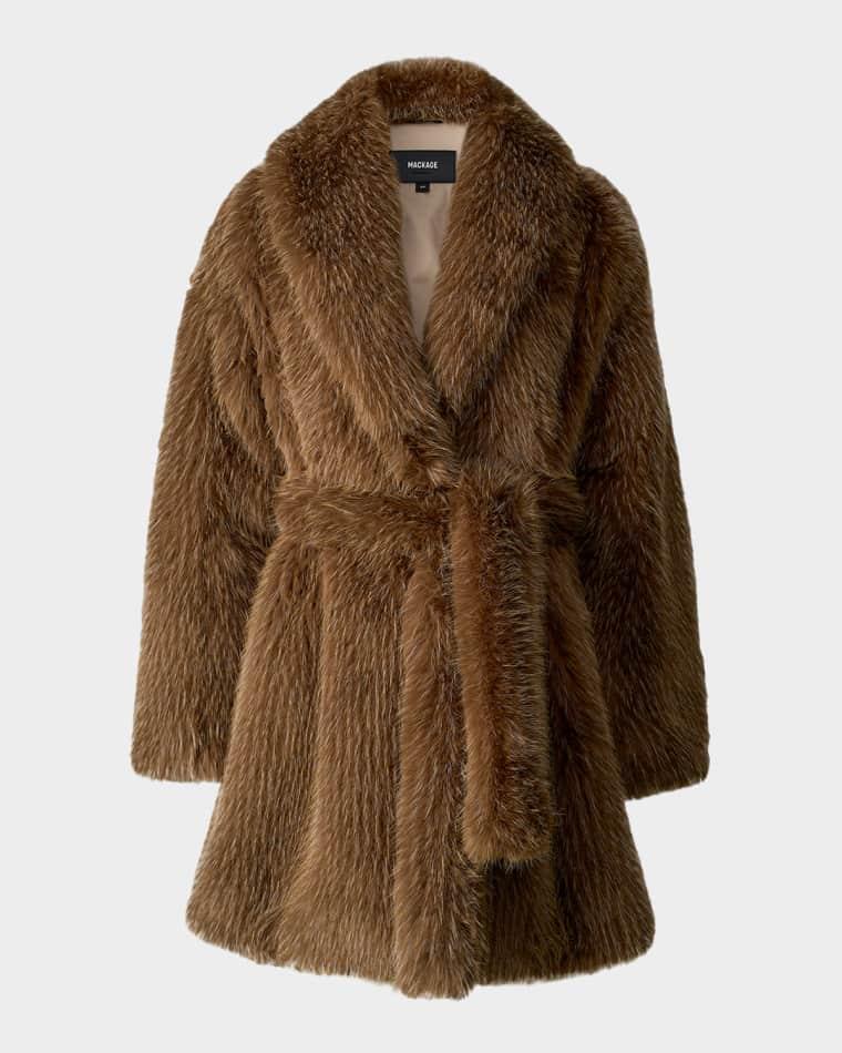 Kacela Faux-Fur Wrap Coat by MACKAGE