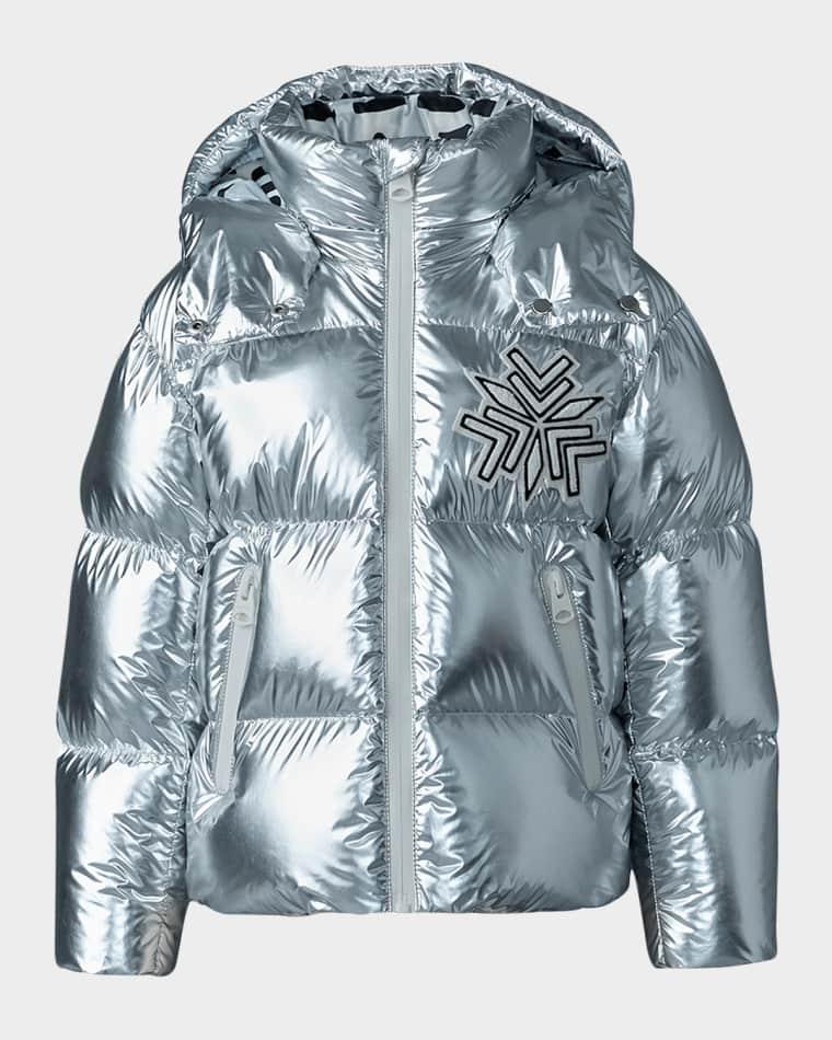 Kid's Metallic Down Puffer Jacket, Size 8-14 by MACKAGE