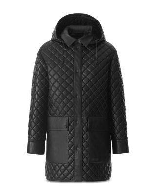 Litzy Hooded Leather Coat by MACKAGE