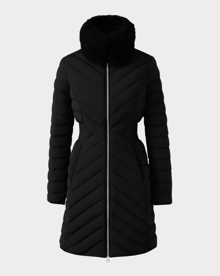 Lyris Quilted Down Coat with Detachable Shearling Trim by MACKAGE
