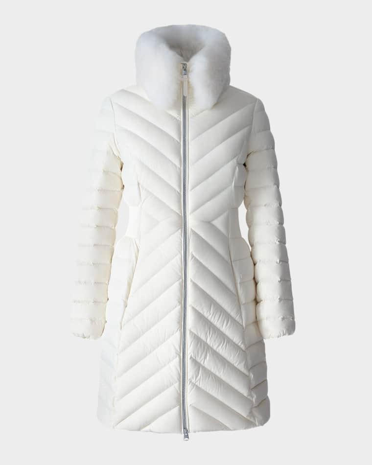 Lyris Quilted Down Coat with Detachable Shearling Trim by MACKAGE