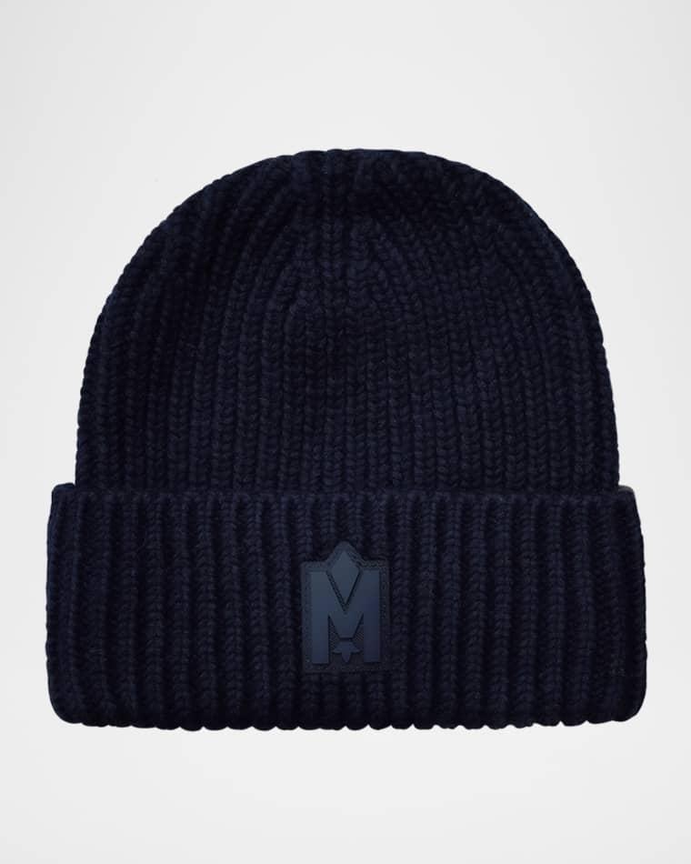 Men's M-Logo Patch Beanie Hat by MACKAGE