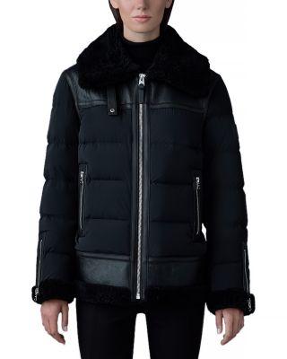 Vanna Mixed-Media Shearling Down Jacket by MACKAGE