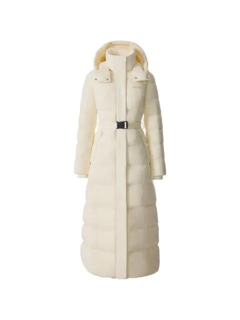 hoodied belted coat by MACKAGE
