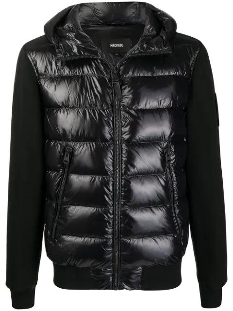 hoodied quilted-panel jacket by MACKAGE