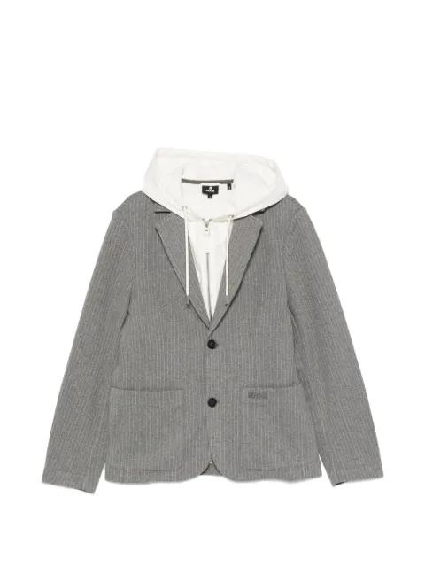 pinstripe-pattern hoodied blazer by MACKAGE