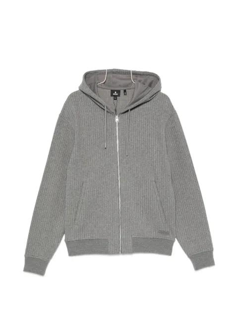 pinstripe-pattern zip-up hoodie by MACKAGE