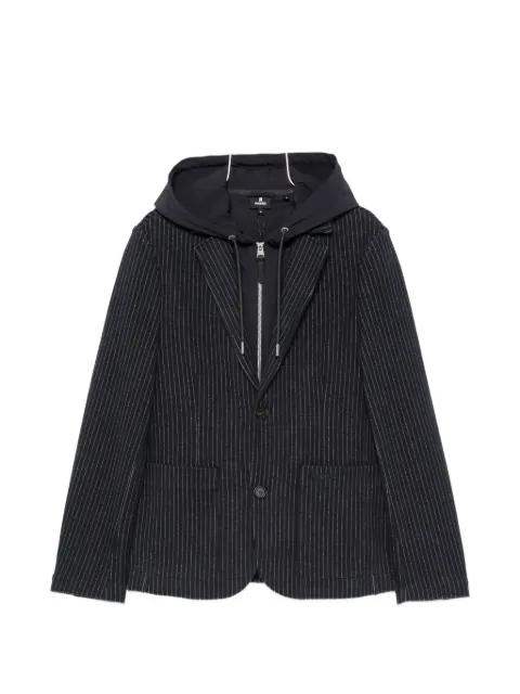 pinstriped hoodied blazer by MACKAGE