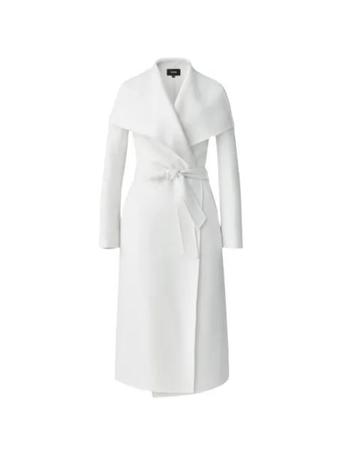 shawl-collar belted coat by MACKAGE