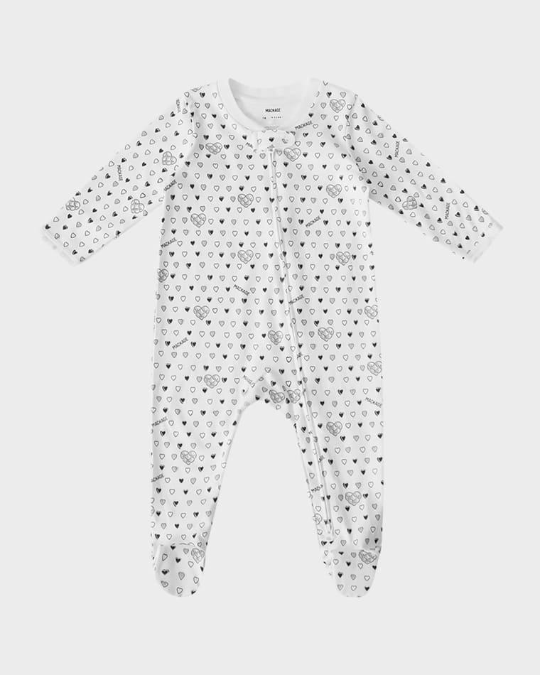 x Roller Rabbit Kid's Quilted Hearts Cotton Footie Pajamas, Size 3M-9M by MACKAGE