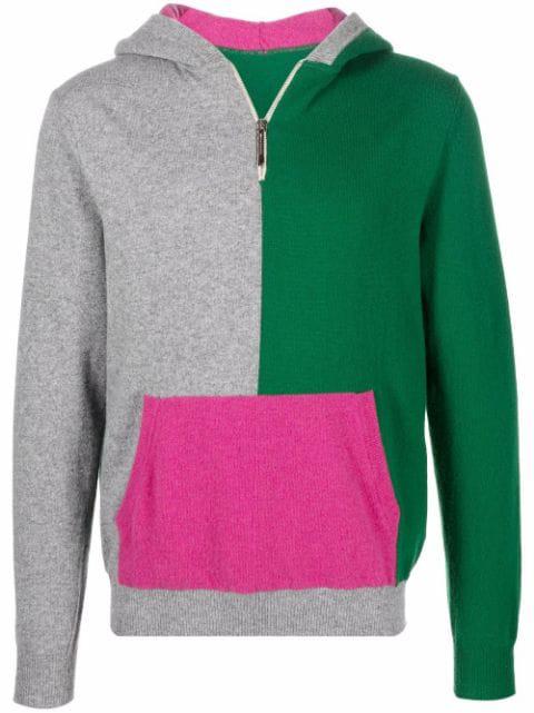 colour-block knitted hoodie by MACKINTOSH