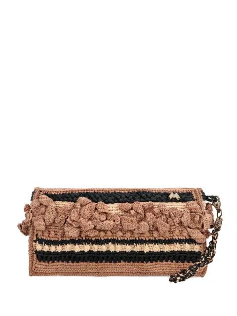 Tanala raffia-crochet striped clutch by MADE FOR A WOMAN