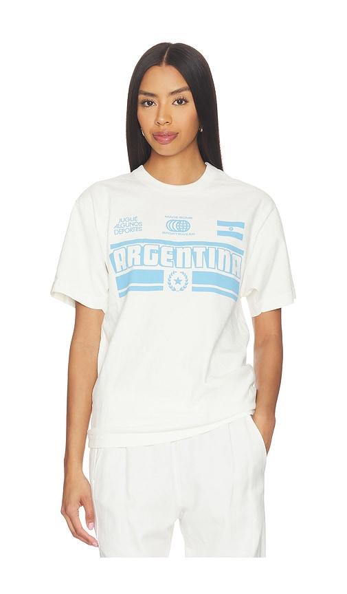 Made Some Sportswear Argentina Sportwear T-shirt in White by MADE SOME SPORTSWEAR