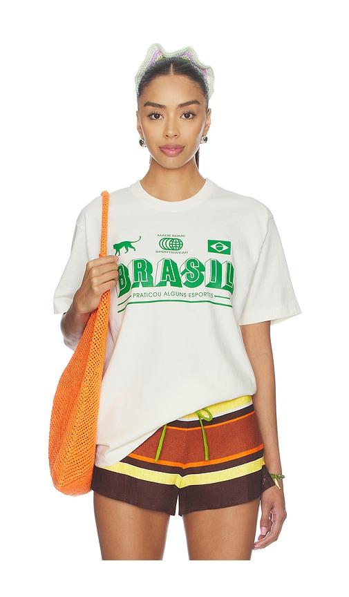Made Some Sportswear Brasil Sportwear T-shirt in White by MADE SOME SPORTSWEAR