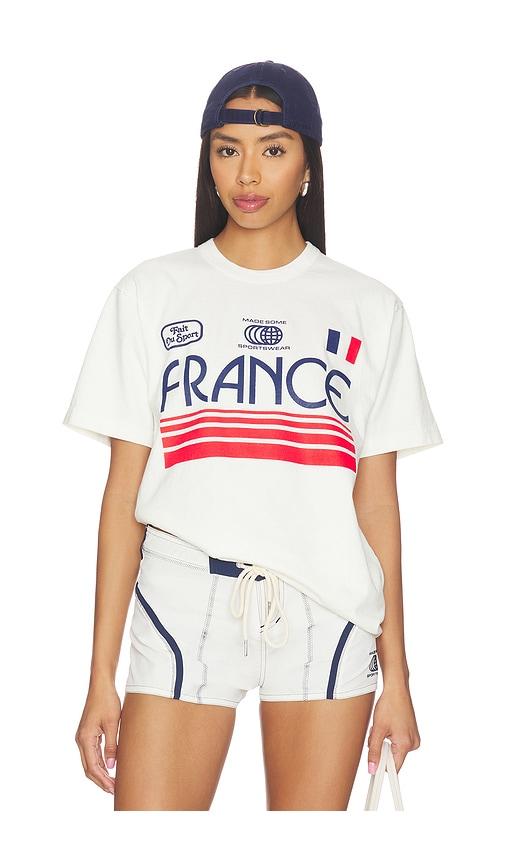 Made Some Sportswear France Sportwear T-shirt in White by MADE SOME SPORTSWEAR