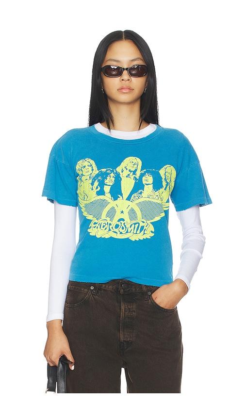 Madeworn Aerosmith Crop Tee in Blue by MADE WORN