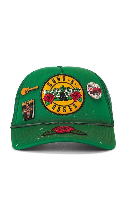 Madeworn Guns N Roses Trucker Hat in Green by MADE WORN