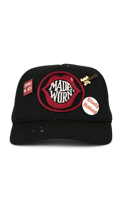 Madeworn Kiss My Lips Cap in Black by MADE WORN
