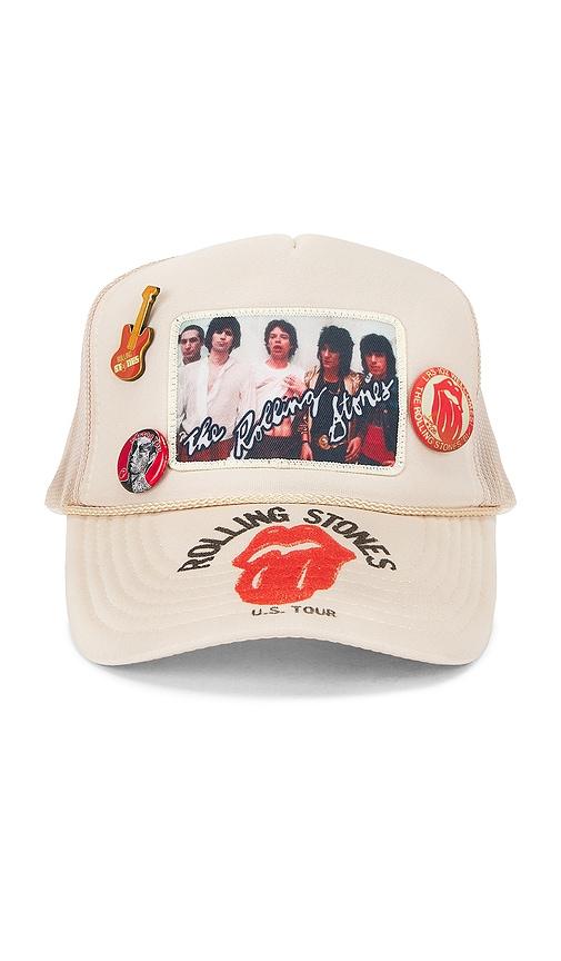 Madeworn Rolling Stones Trucker Hat in Cream by MADE WORN