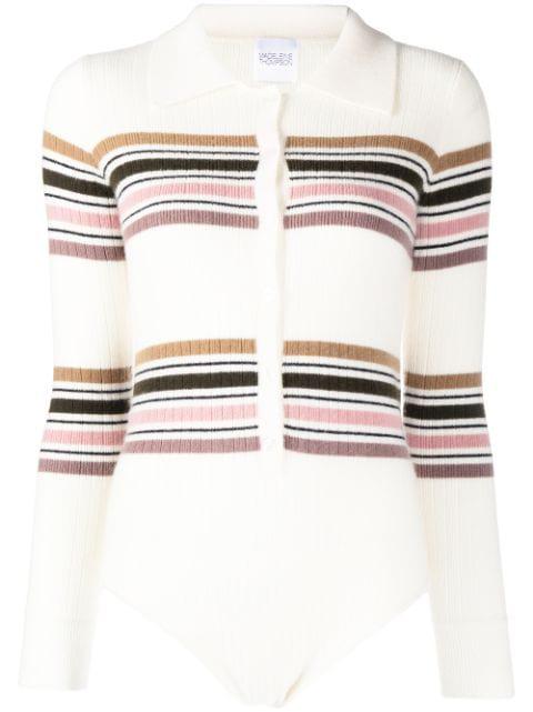Cetus striped knit bodysuit by MADELEINE THOMPSON